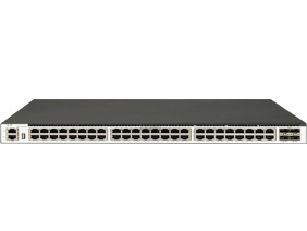 48 個 1GE Base-T 端口，4 個 10GE SFP+端口，三層以太網交換機